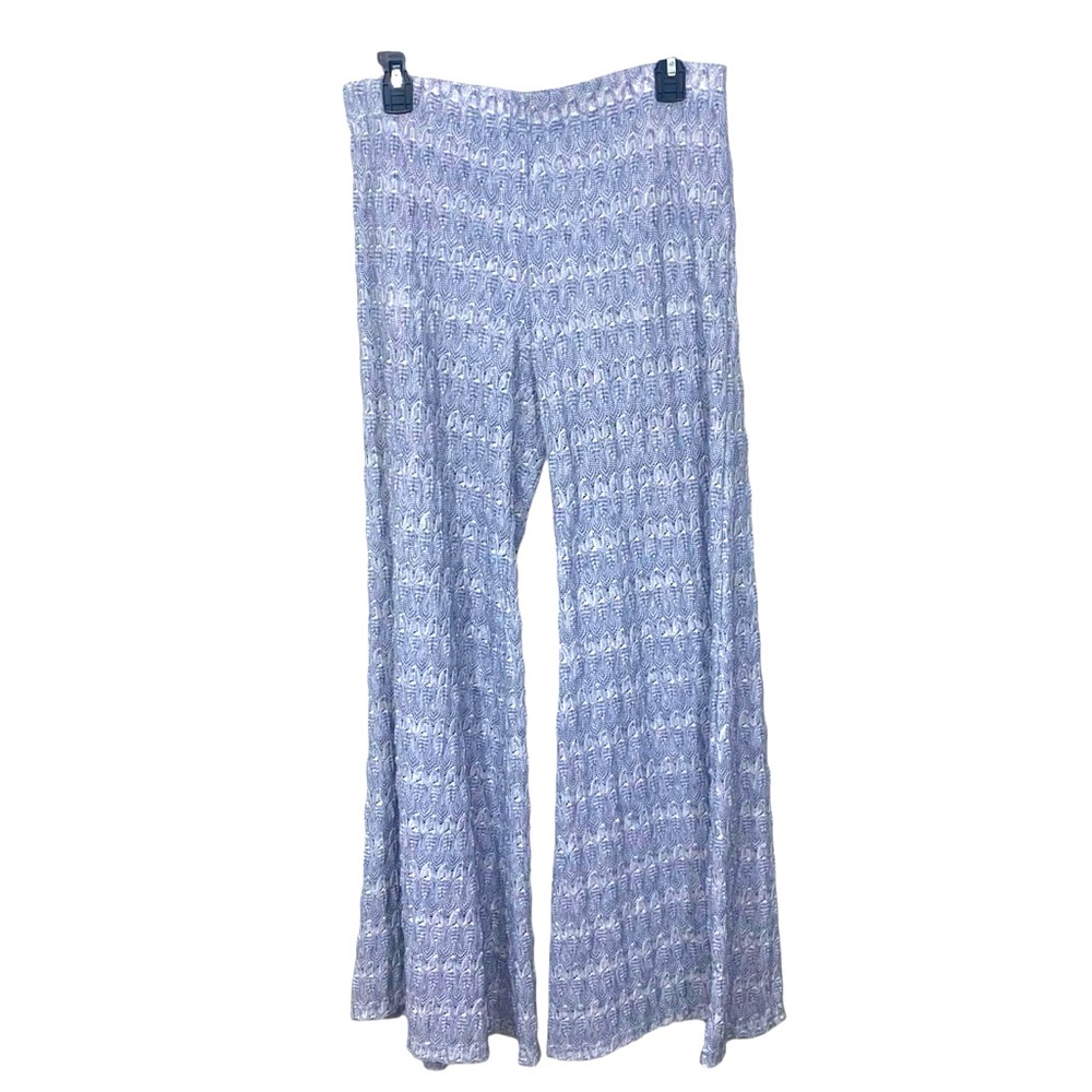Free People Extreme Knit Wide Leg Flare Pant Lace Crochet  Size 8 Boho Beach